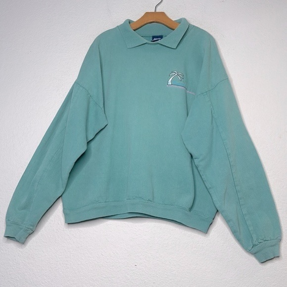 VTG Wek the World Embroidered Sweatshirt Pastel Size 2 (XL) Made in USA Preppy - Picture 3 of 7